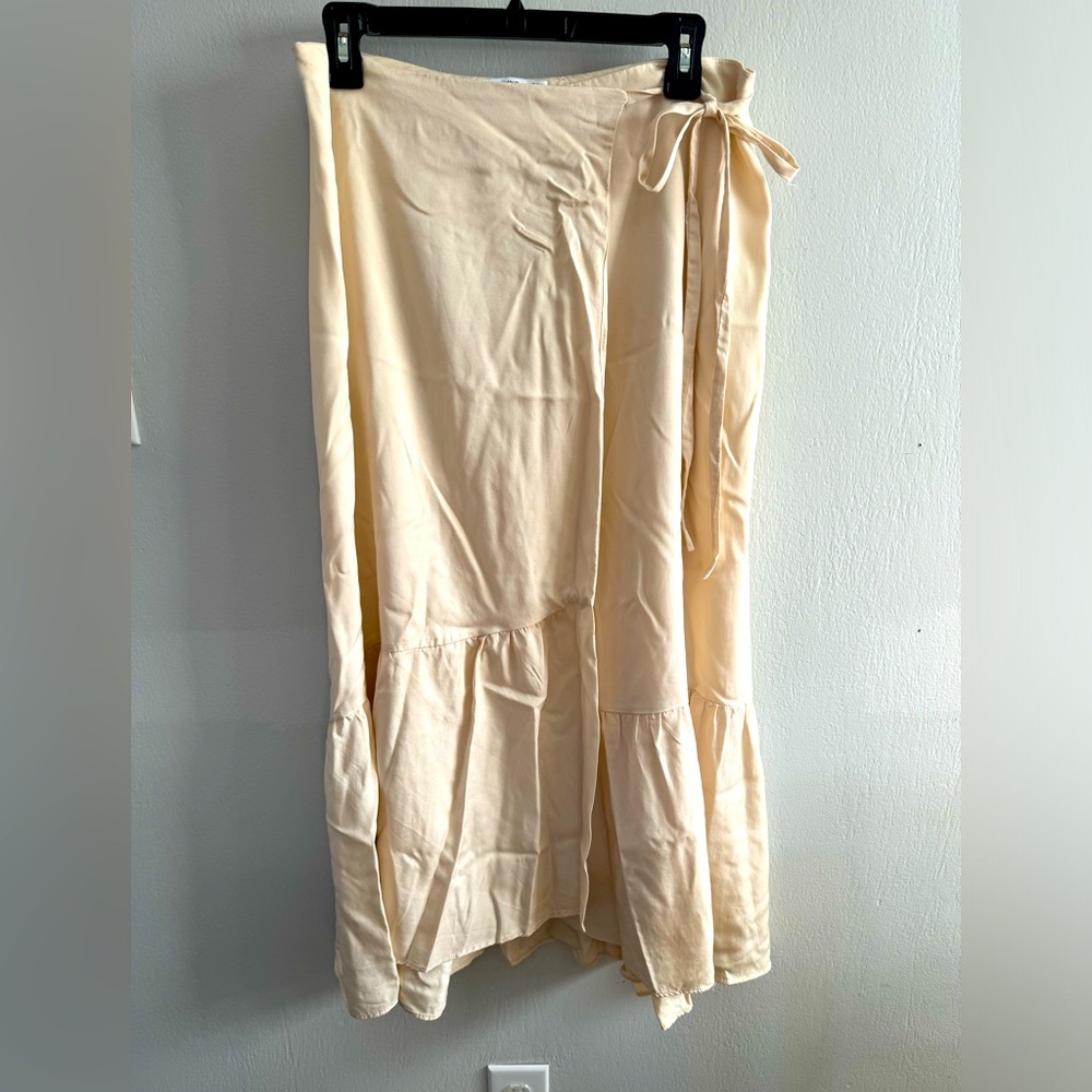 NWOT MANGO Wrap Around High Low 100% Lyocell Skirt Size S